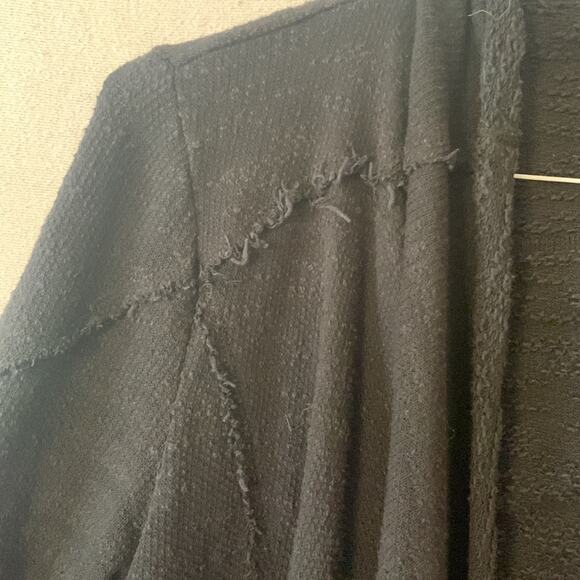 Free People womens small in the loop black cardigan oversized boho raw grunge hi - Picture 4 of 10